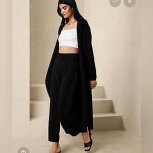 Banana Republic Black Extra Long Open-Front Sweater, XS